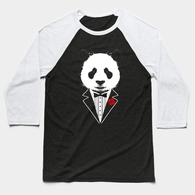 Tuxedo Panda Baseball T-Shirt by clingcling